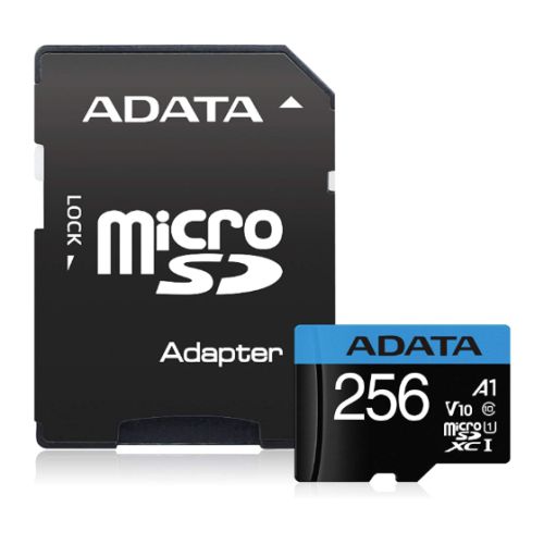 ADATA 256GB Premier MicroSDXC Card with SD Adapter, UHS-I Class 10, A1 App Performance, 85MB/s ADATA 256GB Premier MicroSDXC Card with SD Adapter, UHS-I Class 10, A1 App Performance, 85MB/s